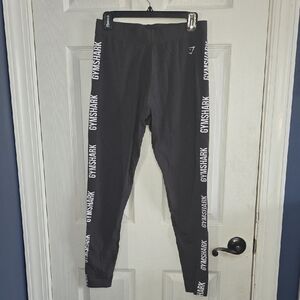 Gymshark Charcoal Leggings with White Branding